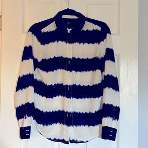 INC Blue and White front button shirt